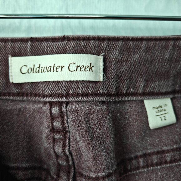 COLDWATER CREEK Women’s 5-Pocket Denim Jeans Cotton Blend Burgundy Size 12 - Picture 4 of 11